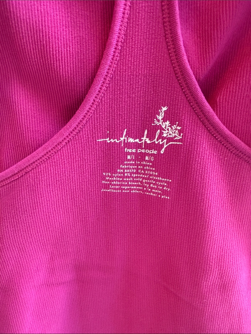 Free People Magenta Ribbed Racerback Tank M/L - Picture 3 of 3